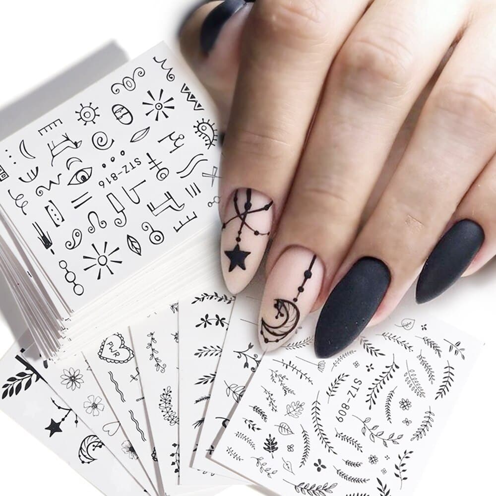 Nail and Beauty fun - Nail Art Decals Black Lace Flower