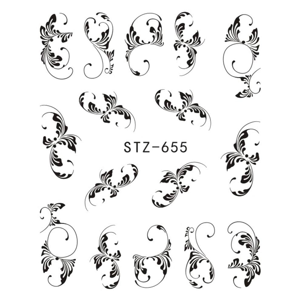 Nail and Beauty Fun - Nail Art Decals Black and White Leopard