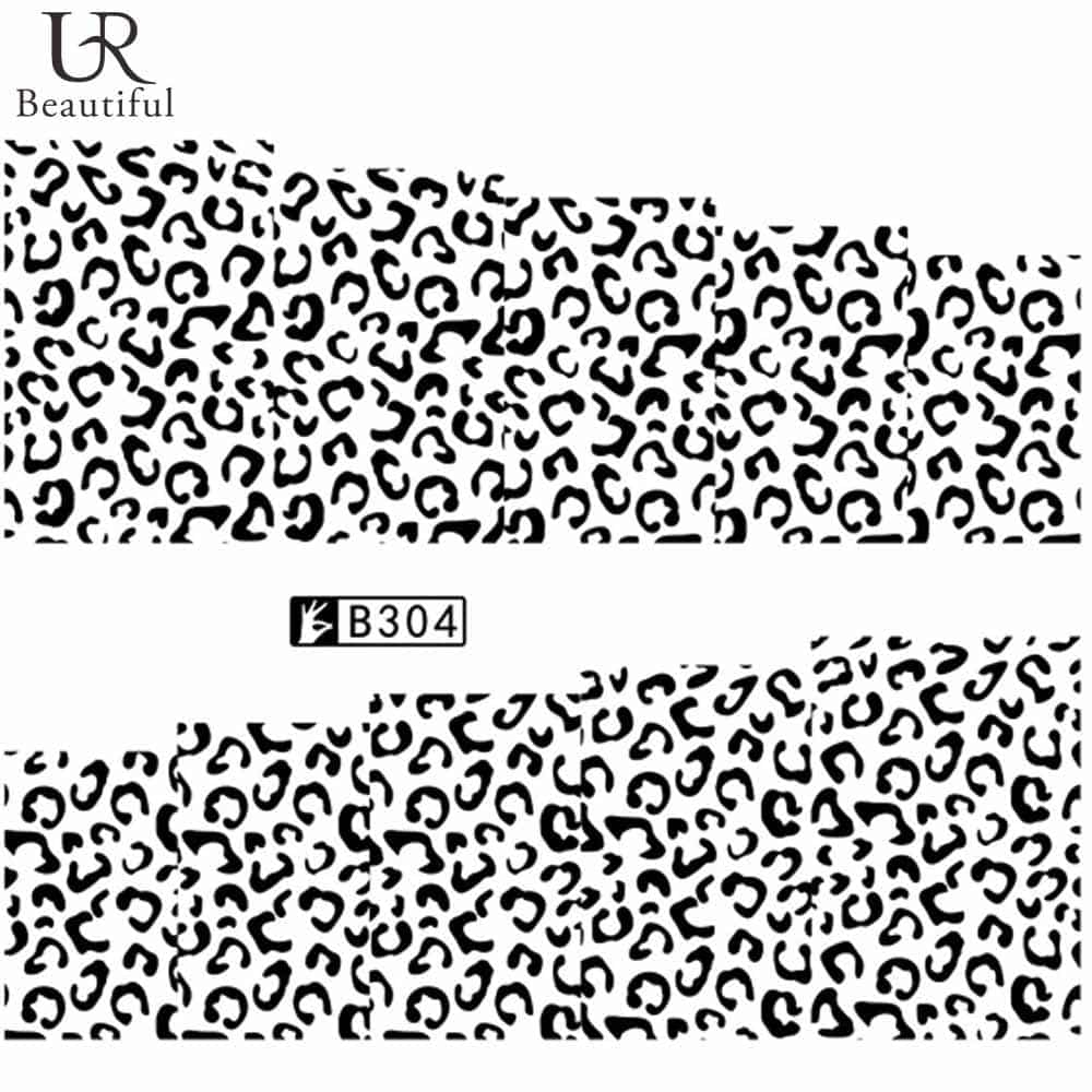 Nail and Beauty Fun - Nail Art Decals Black and White Leopard