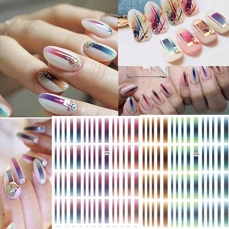 Gold 3D Curve Stripe Lines Nail Art Gold 3D Curve Stripe Lines Nail Art