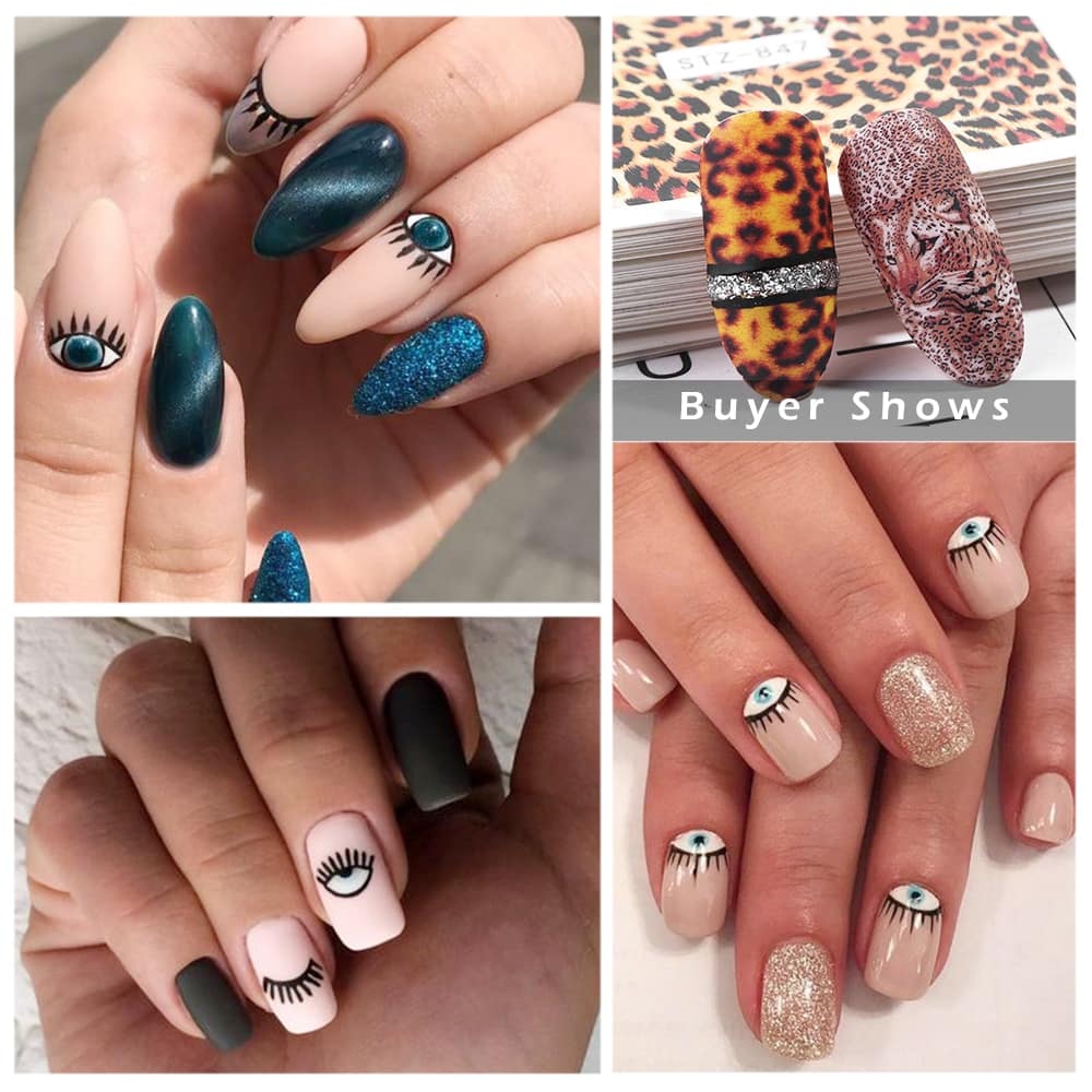 Black Lace Flower Nail Art