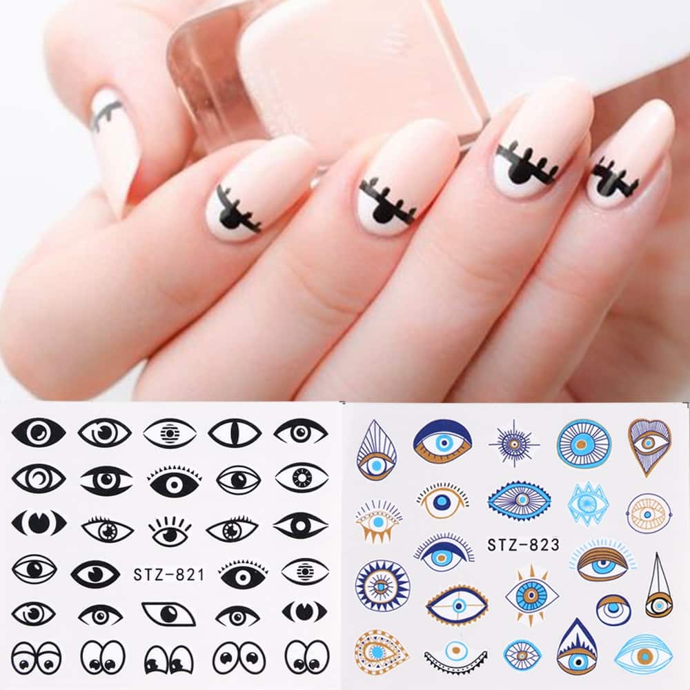 Black Lace Flower Nail Art