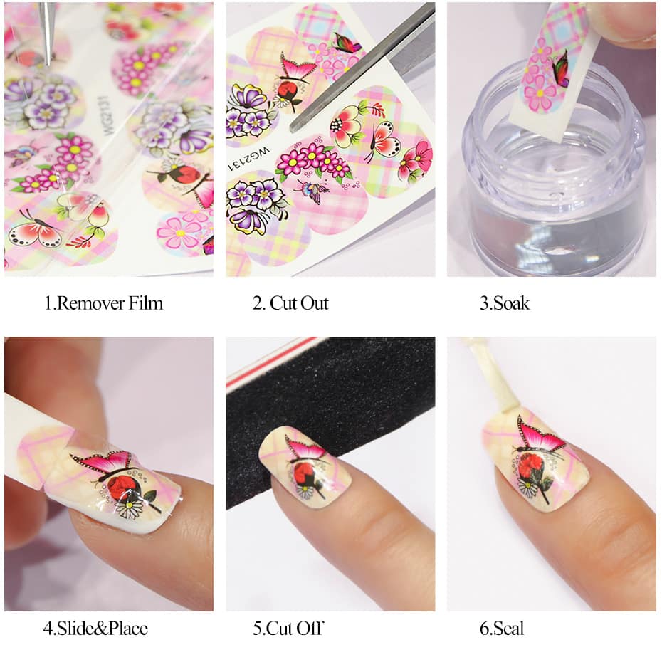 Black Lace Flower Nail Art