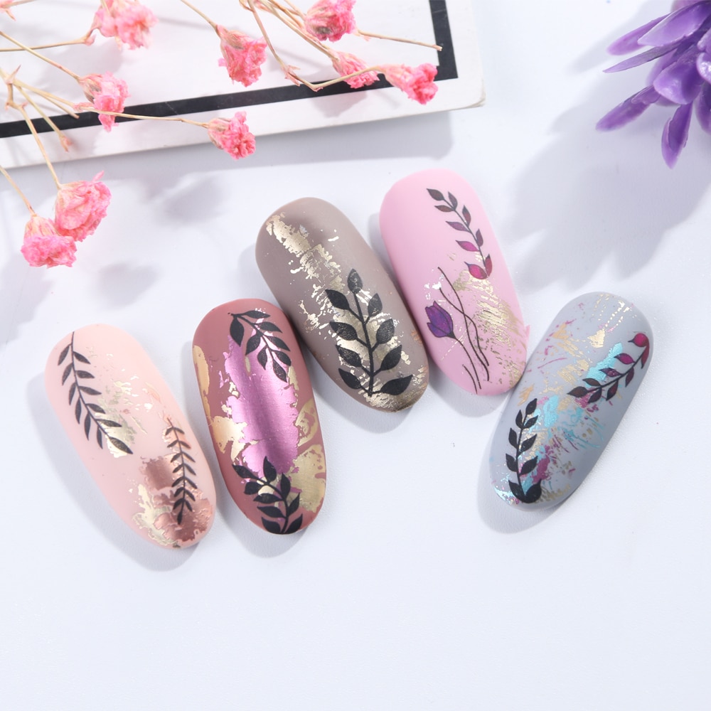 Black Lace Flower Nail Art