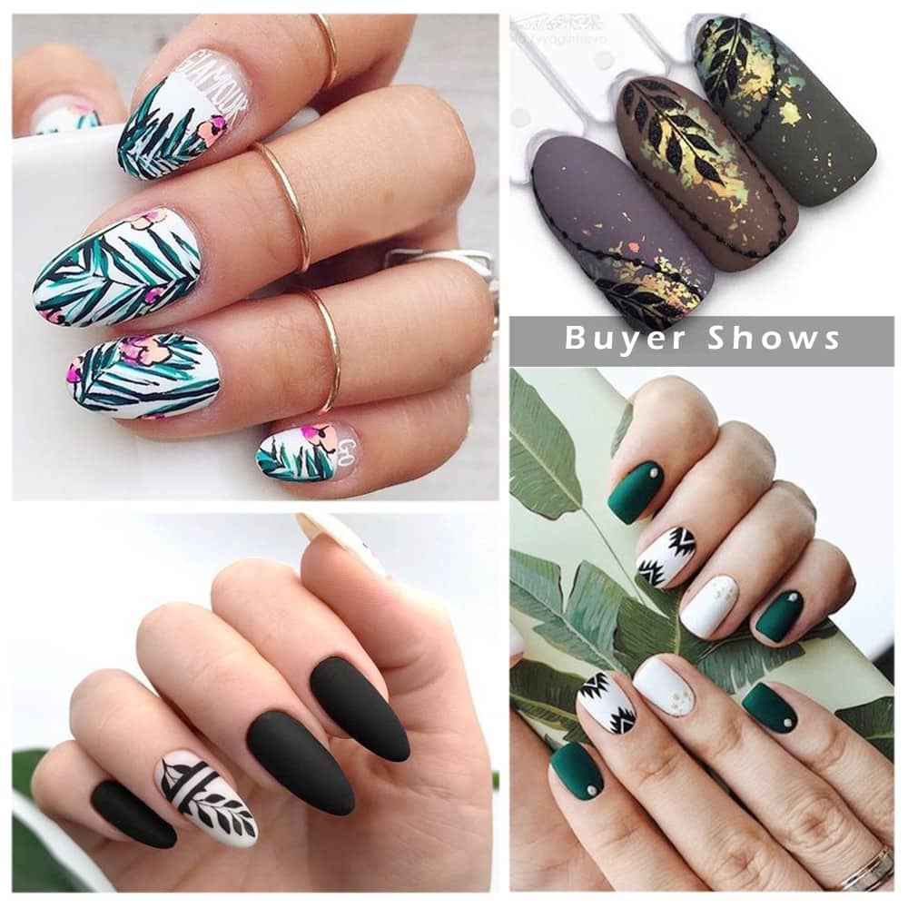 Black Lace Flower Nail Art