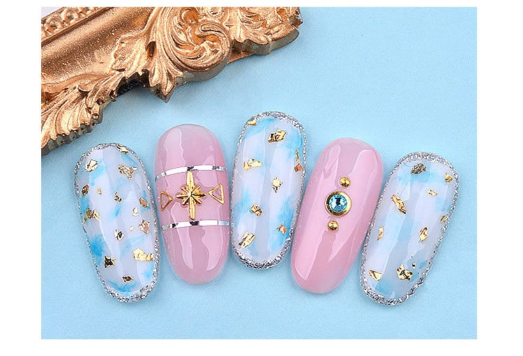 Nail Art Colorful Glitter Aluminum Foils 3D Flake Sticker UV Gel Polish Full Cover Laser DIY Nail Decoration Tools