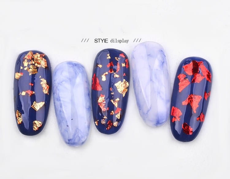 Nail Art Colorful Glitter Aluminum Foils 3D Flake Sticker UV Gel Polish Full Cover Laser DIY Nail Decoration Tools