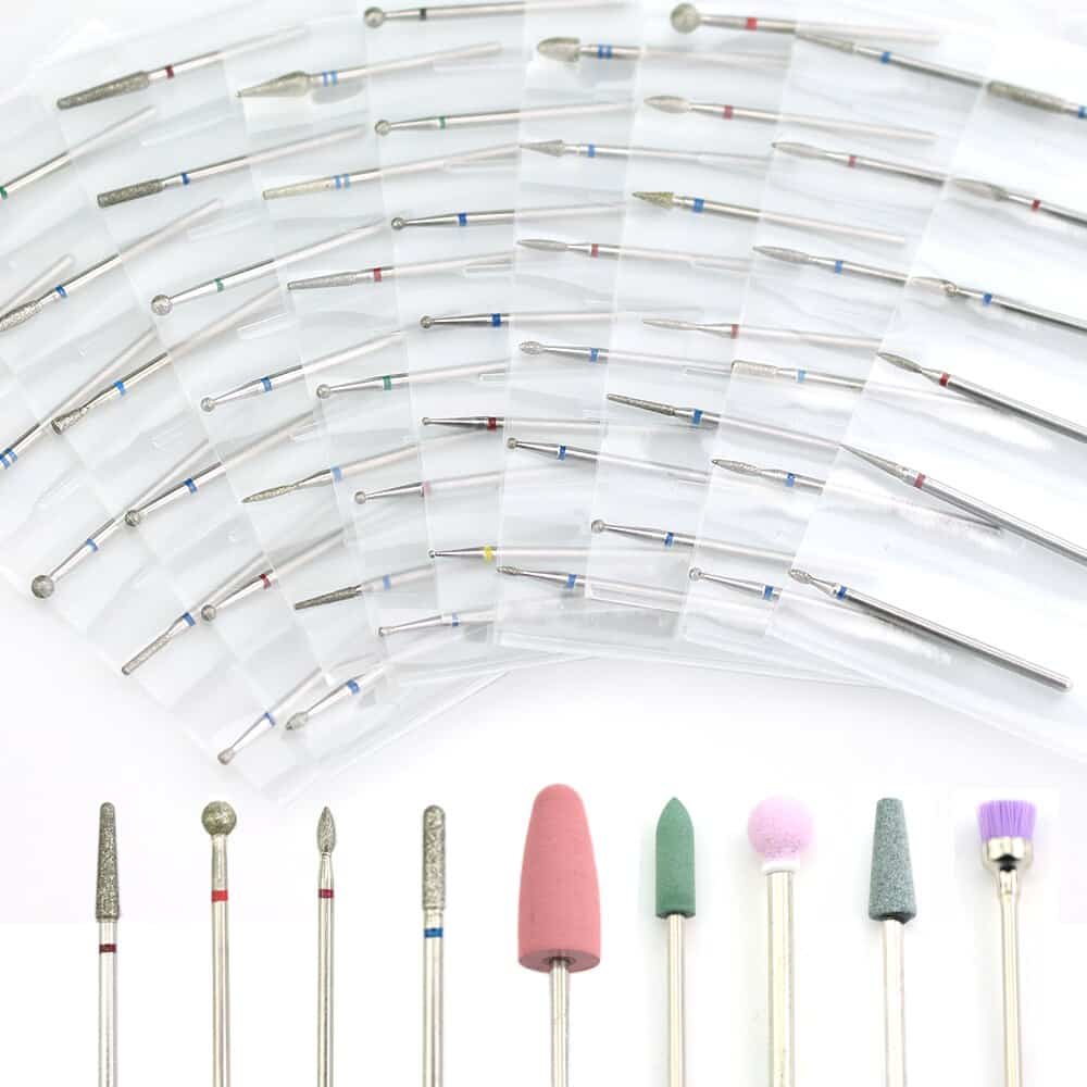 28 Types Rubber Silicone Nail Drill Bit Nail Buffer Rotary Burr Mills Cutter for Manicure Drill Accessories Foot Polishing Tools