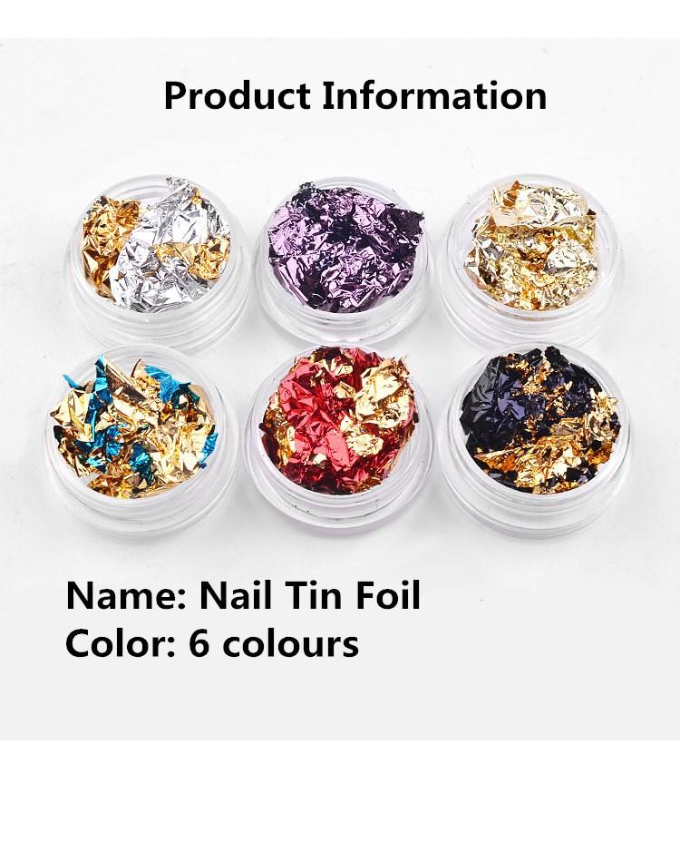 Nail Art Colorful Glitter Aluminum Foils 3D Flake Sticker UV Gel Polish Full Cover Laser DIY Nail Decoration Tools