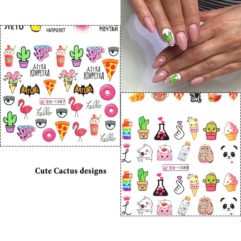 Cute Cartoon Nail Transfers