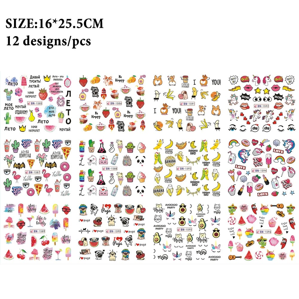 Cute Cartoon Nail Transfers