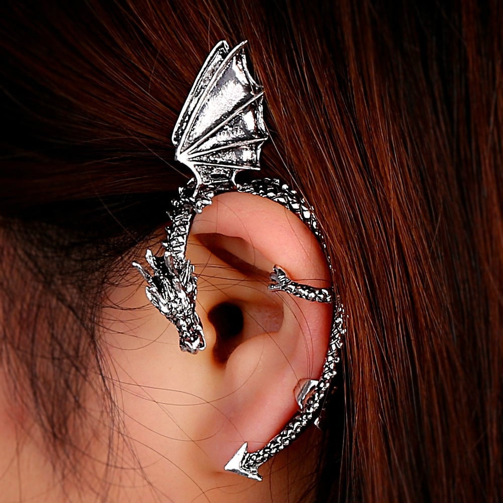 Twine Dragon Ear Cuff Earring