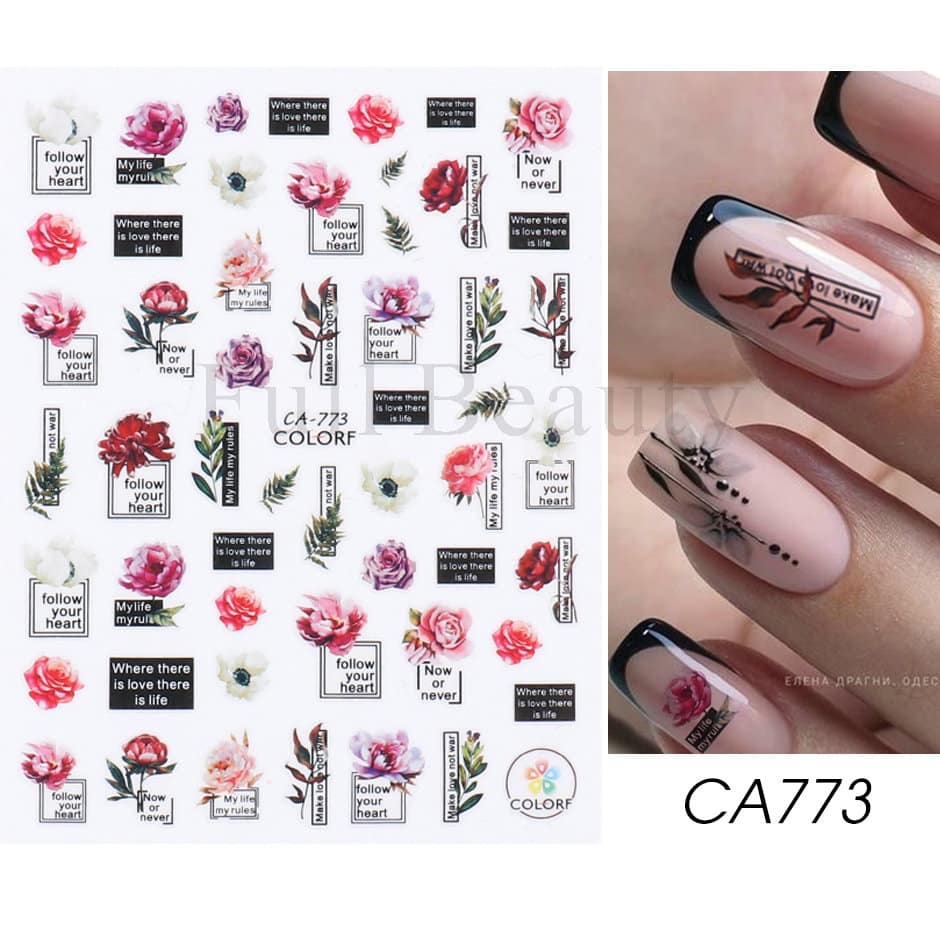 Pink and Purple Cherry Blossom 3D Nail Stickers.