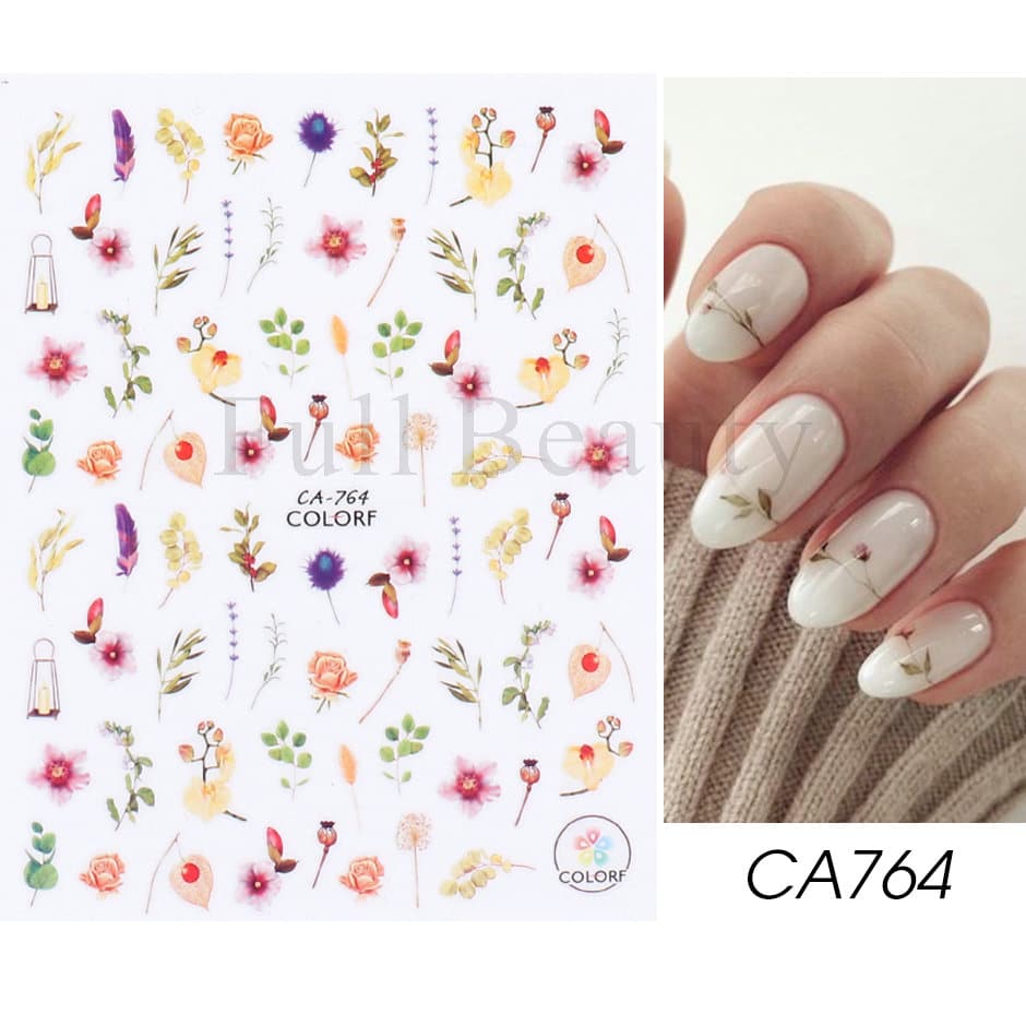Pink and Purple Cherry Blossom 3D Nail Stickers.