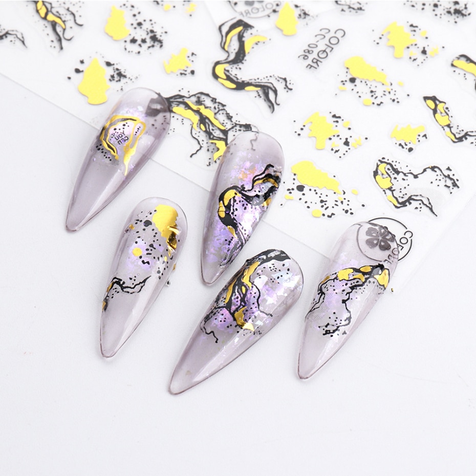 Pink and Purple Cherry Blossom 3D Nail Stickers