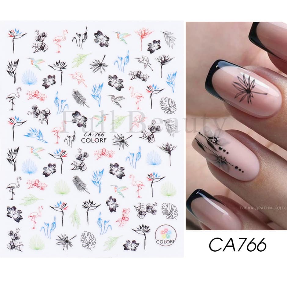 Pink and Purple Cherry Blossom 3D Nail Stickers.