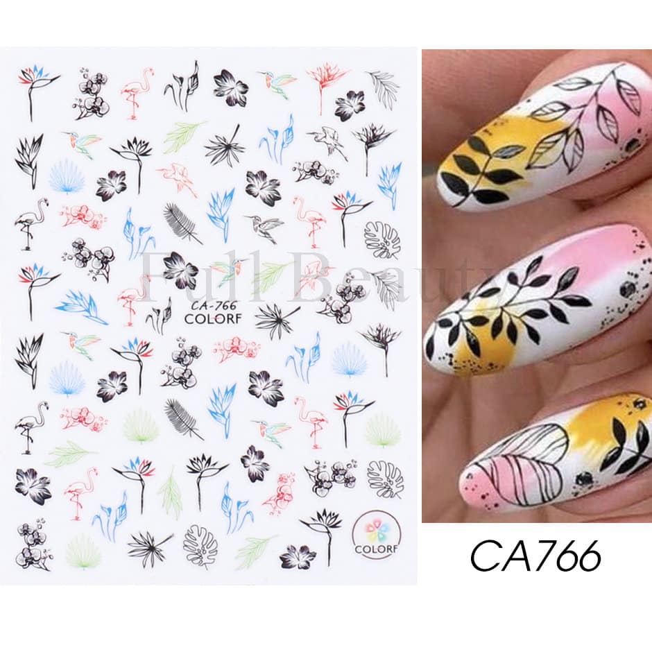 Pink and Purple Cherry Blossom 3D Nail Stickers.