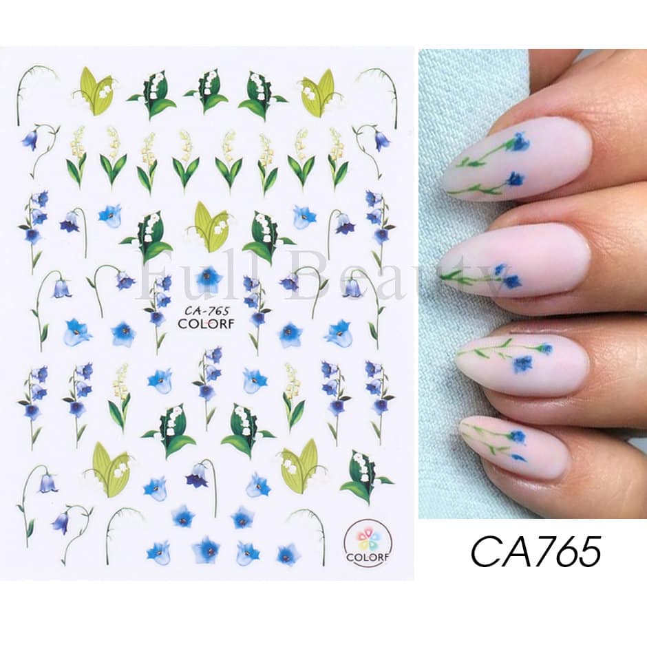 Pink and Purple Cherry Blossom 3D Nail Stickers.