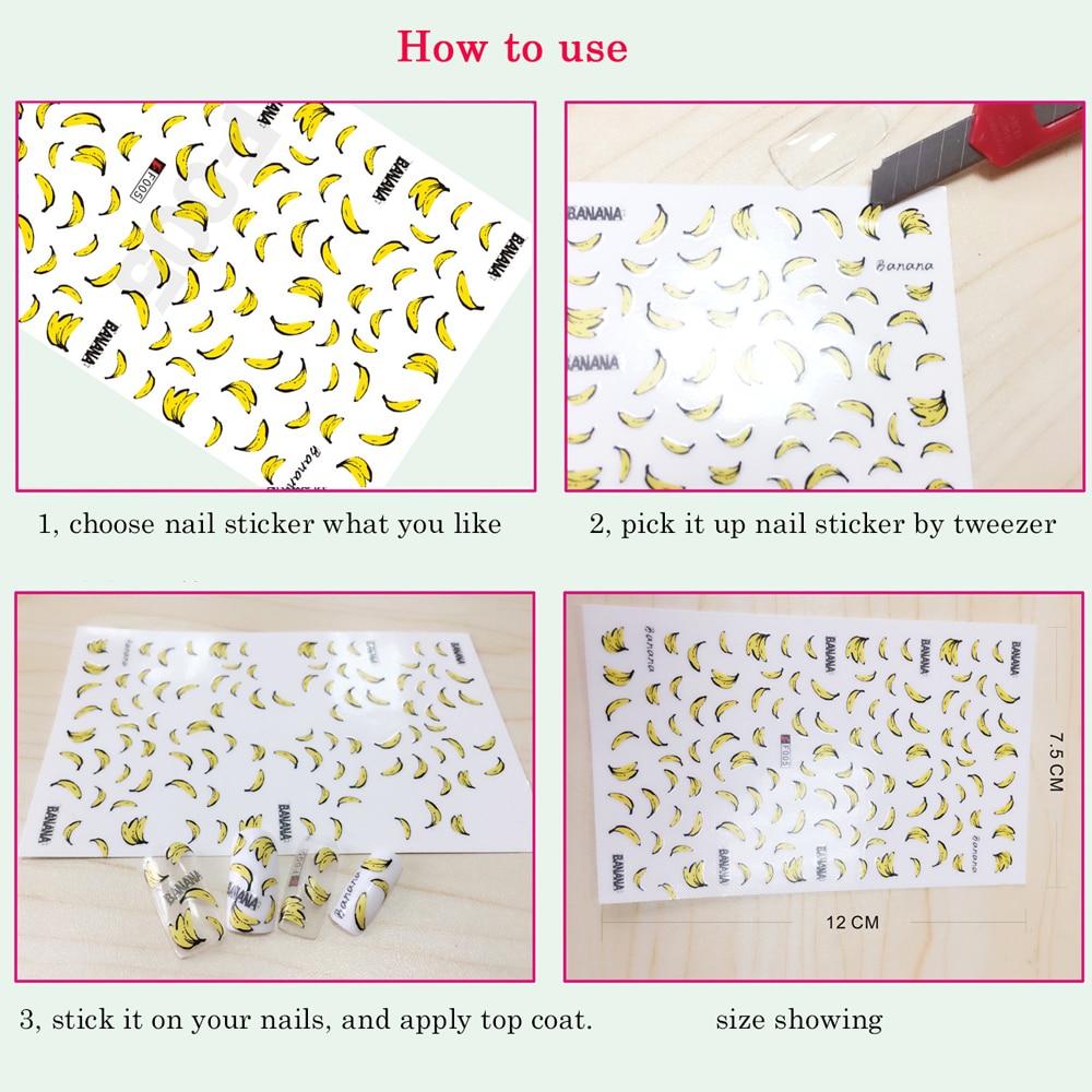 Pink and Purple Cherry Blossom 3D Nail Stickers.