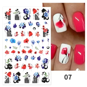 10 Trendy Nail Art Designs for Summer 1 Letters and Flowers Nail Art Decals