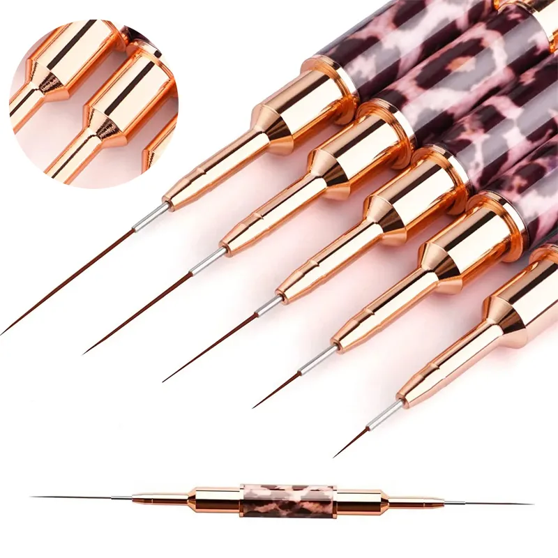 Best Nail Brushes for Precision Nail Art 5 Best Nail Brushes For Precision Nail Art - Double-Headed Leopard Print Nail Art Liner Brushes