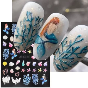 10 Trendy Nail Art Designs for Summer 3 10 Chic 3D Ocean Nail Stickers for a Perfect Summer Manicure