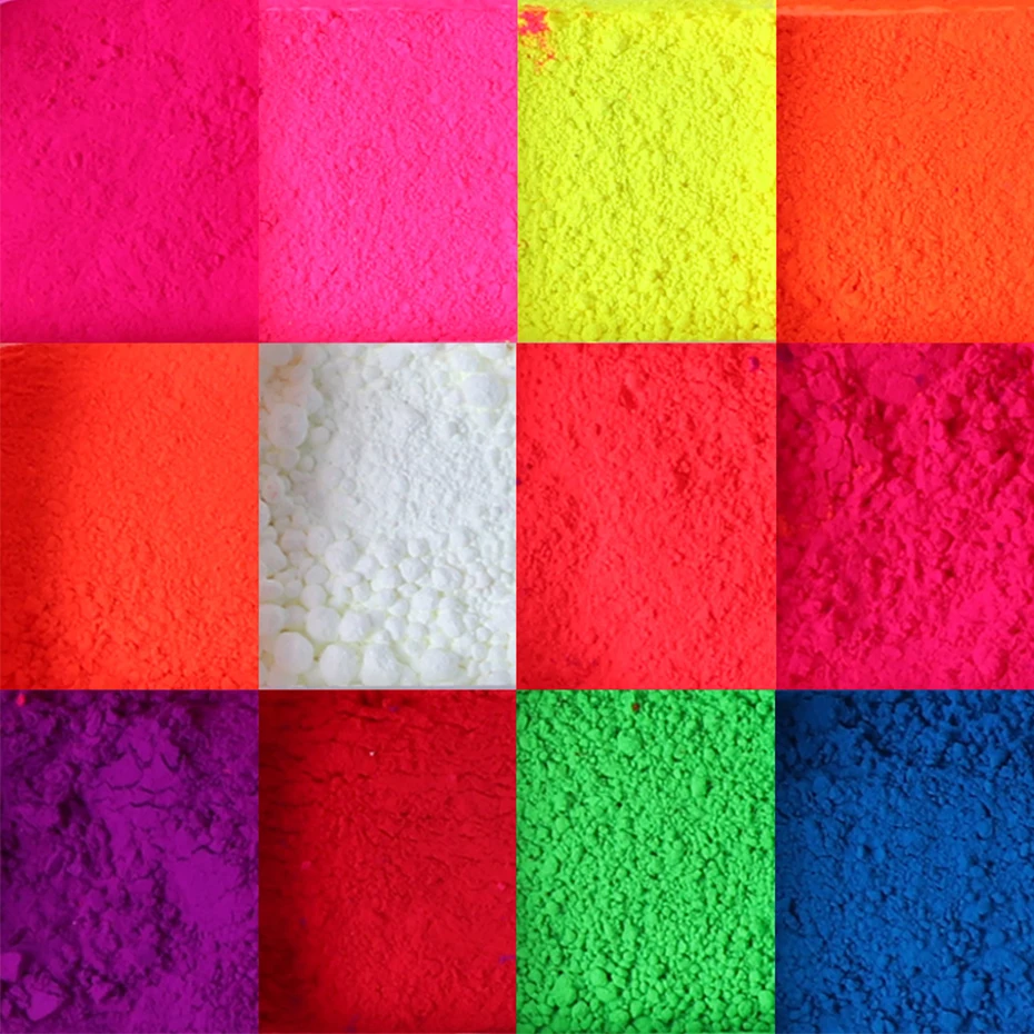 Neon Fluorescent Pigments Nail Powder Rainbow Gradient Nail Polish Glitter Spring Summer DIY Chrome Dust Manicure Decorations