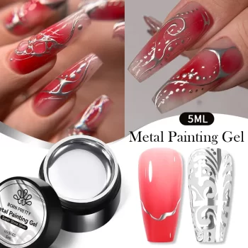 Born Pretty Silver Metal Effect Gel Polish – Mirror Chrome Shine for Luxe Nails 2 64396 5onseu