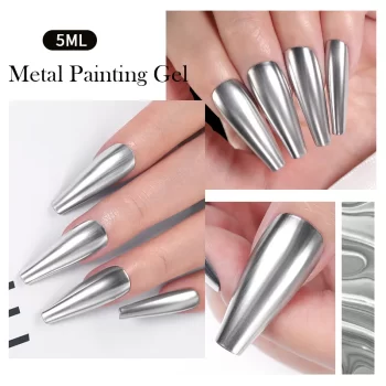 Born Pretty Silver Metal Effect Gel Polish – Mirror Chrome Shine for Luxe Nails 3 64396 kohv7c