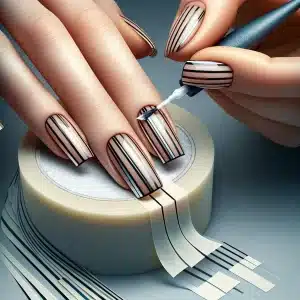 Mastering Nail Art: Simple Techniques - Nail Striping 4 nail striping - Create the stripes - tape
