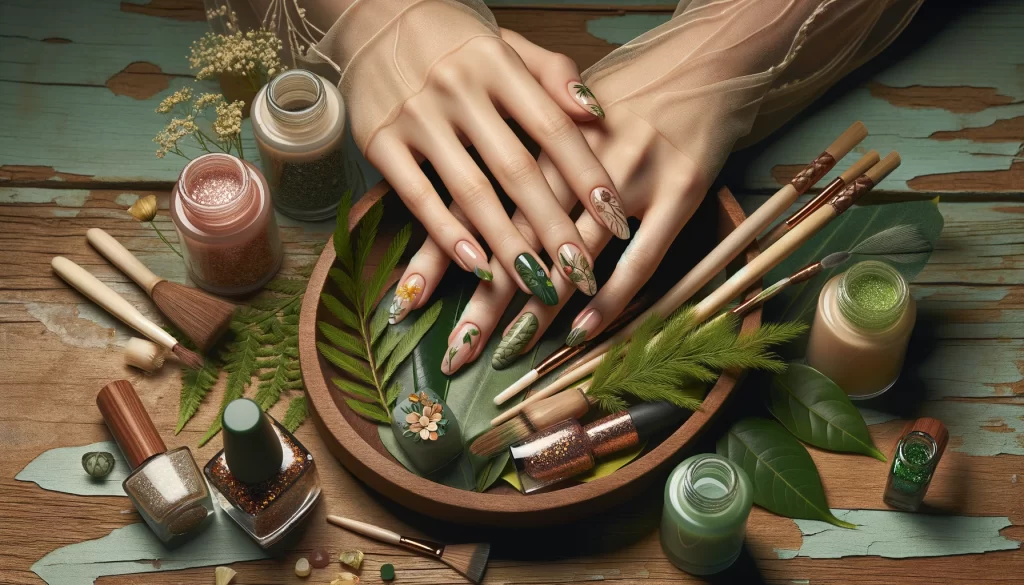 Exploring 2025's Nail Polish Trends: A Guide to Colours, Textures, and Techniques 3 Nail Polish Trends - Eco-Friendly Nail Art