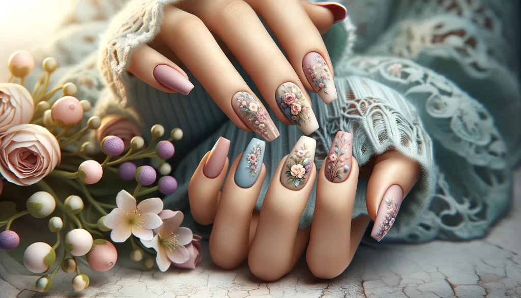 Seasonal Nail Art - Spring: Pastel Renaissance and Floral Elegance