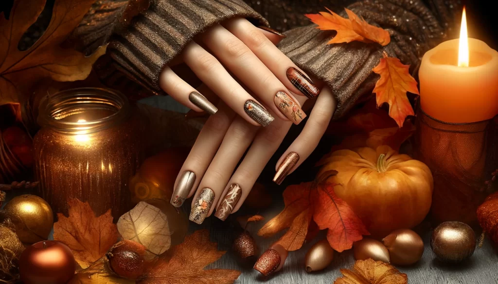 Seasonal Nail Art - Autumn: Shimmer and Rustic Charm