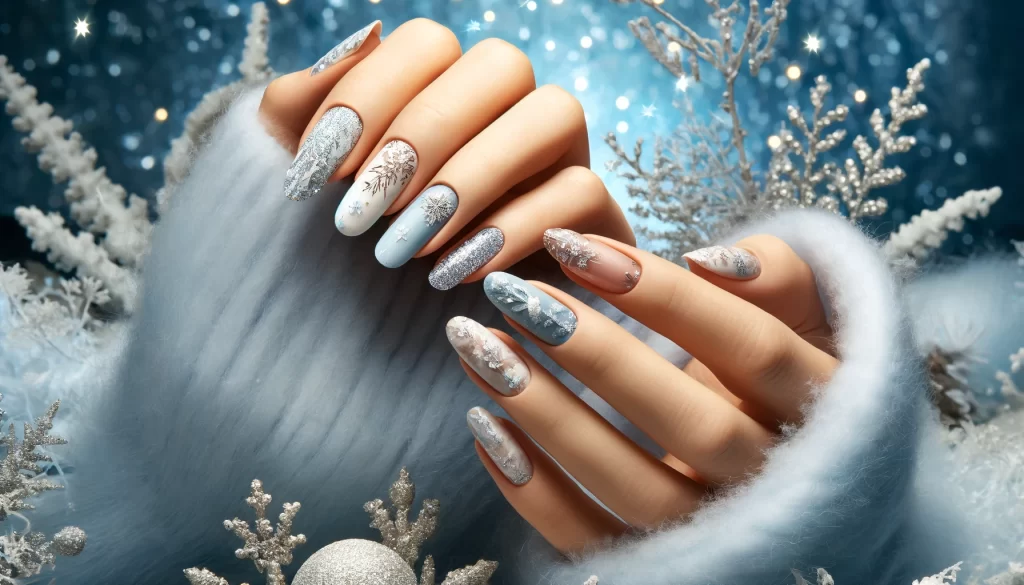 Seasonal Nail Art - Winter: Cool Elegance and Festive Sparkle