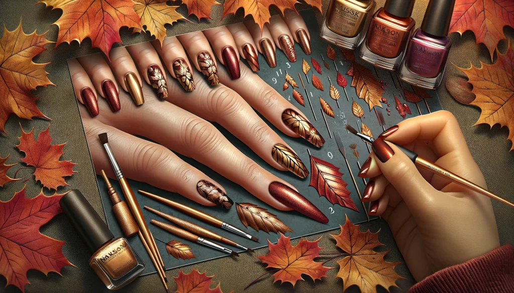 Seasonal Nail Art - Autumn Tutorial: Metallic Maple Leaves