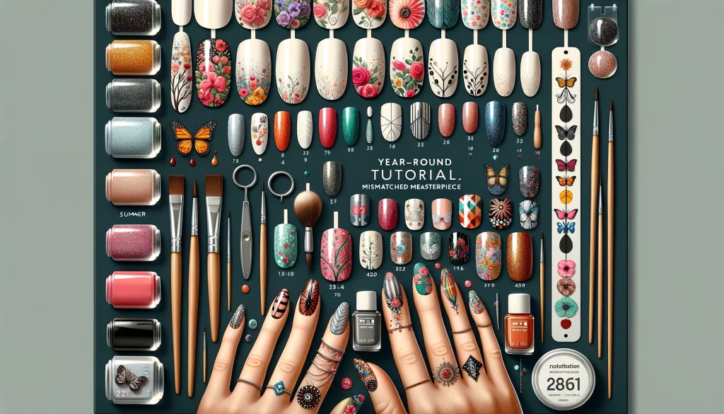 Seasonal Nail Art - Year-Round Tutorial: Mismatched Masterpiece