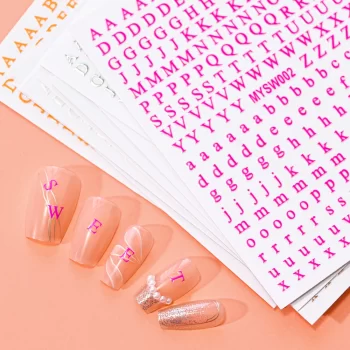 1 piece 3D Alphabet Nail Sticker – Laser Silver and Gold Letter Decals for Self-Adhesive Manicure Art 5 80404 4pywmo