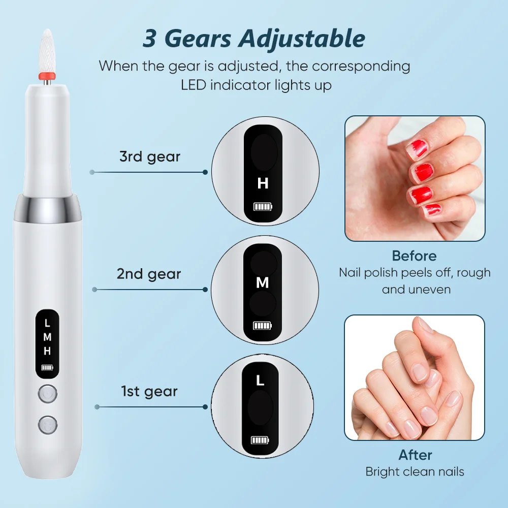 Electric Nail Polisher Drill Bits Professional Nails Grinding Polishing Dead Skin Removal Art Sanding File Pen Manicure Machine Electric Nail Polisher Drill Bits Professional Nails Grinding Polishing Dead Skin Removal Art Sanding File Pen Manicure Machine