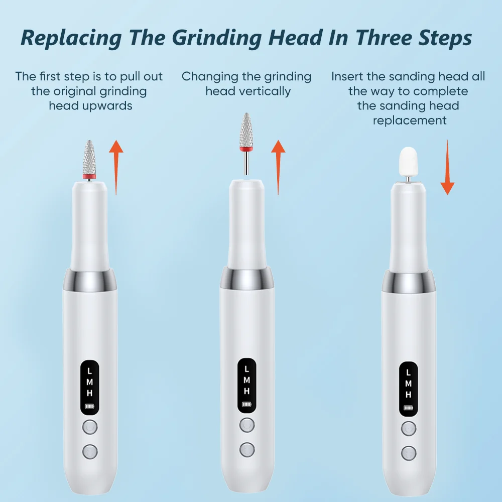 Electric Nail Polisher Drill Bits Professional Nails Grinding Polishing Dead Skin Removal Art Sanding File Pen Manicure Machine Electric Nail Polisher Drill Bits Professional Nails Grinding Polishing Dead Skin Removal Art Sanding File Pen Manicure Machine