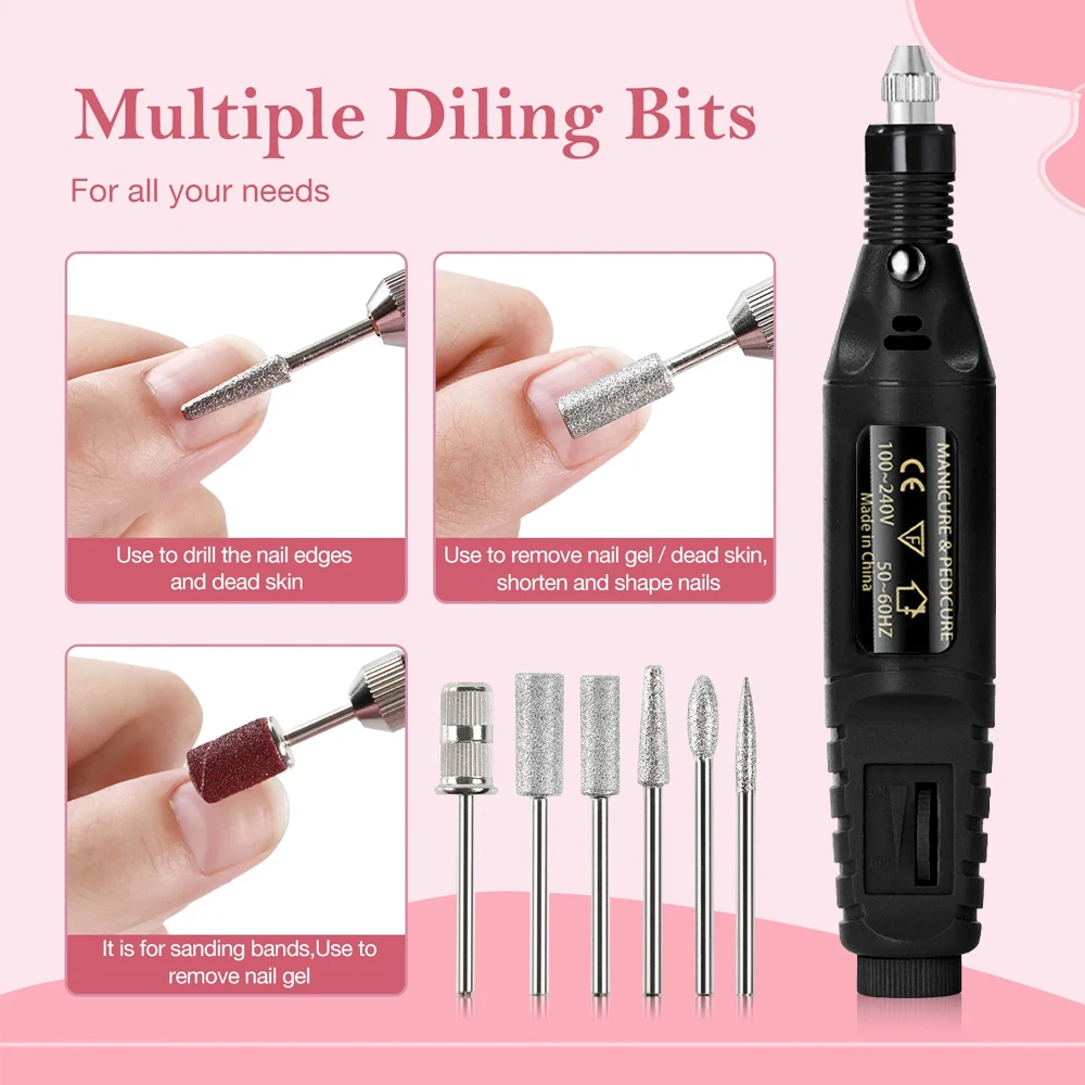 Nail Sander Set Electric Nail Drill Machine Grinding Equipment Milling Cutter For Manicure Pedicure Strong Polishing Tools Nail Sander Set Electric Nail Drill Machine Grinding Equipment Milling Cutter For Manicure Pedicure Strong Polishing Tools