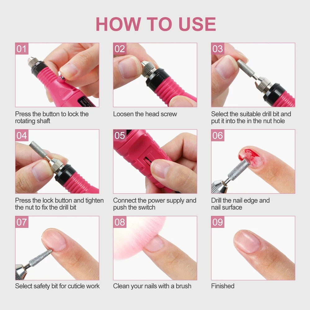 Nail Sander Set Electric Nail Drill Machine Grinding Equipment Milling Cutter For Manicure Pedicure Strong Polishing Tools Nail Sander Set Electric Nail Drill Machine Grinding Equipment Milling Cutter For Manicure Pedicure Strong Polishing Tools