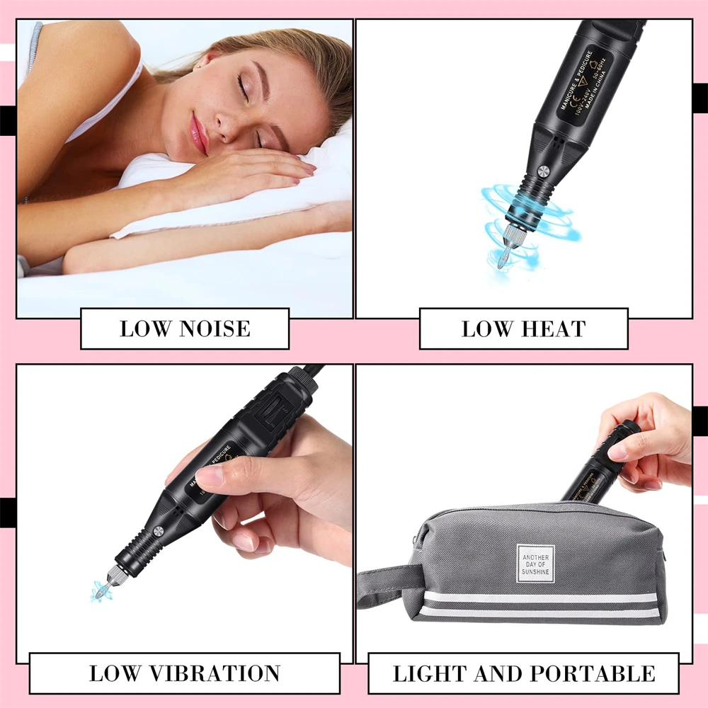 Nail Sander Set Electric Nail Drill Machine Grinding Equipment Milling Cutter For Manicure Pedicure Strong Polishing Tools Nail Sander Set Electric Nail Drill Machine Grinding Equipment Milling Cutter For Manicure Pedicure Strong Polishing Tools