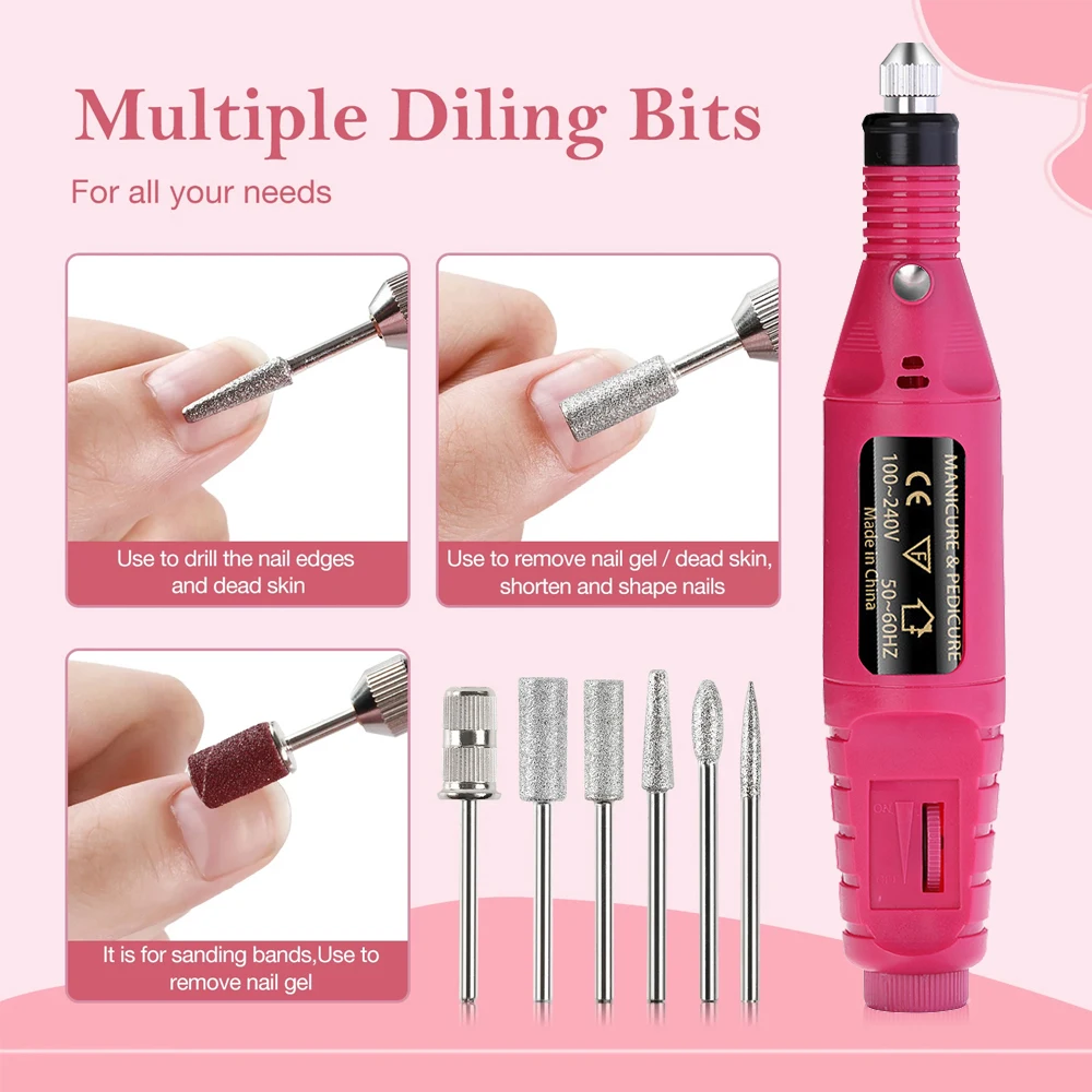 Nail Sander Set Electric Nail Drill Machine Grinding Equipment Milling Cutter For Manicure Pedicure Strong Polishing Tools Nail Sander Set Electric Nail Drill Machine Grinding Equipment Milling Cutter For Manicure Pedicure Strong Polishing Tools
