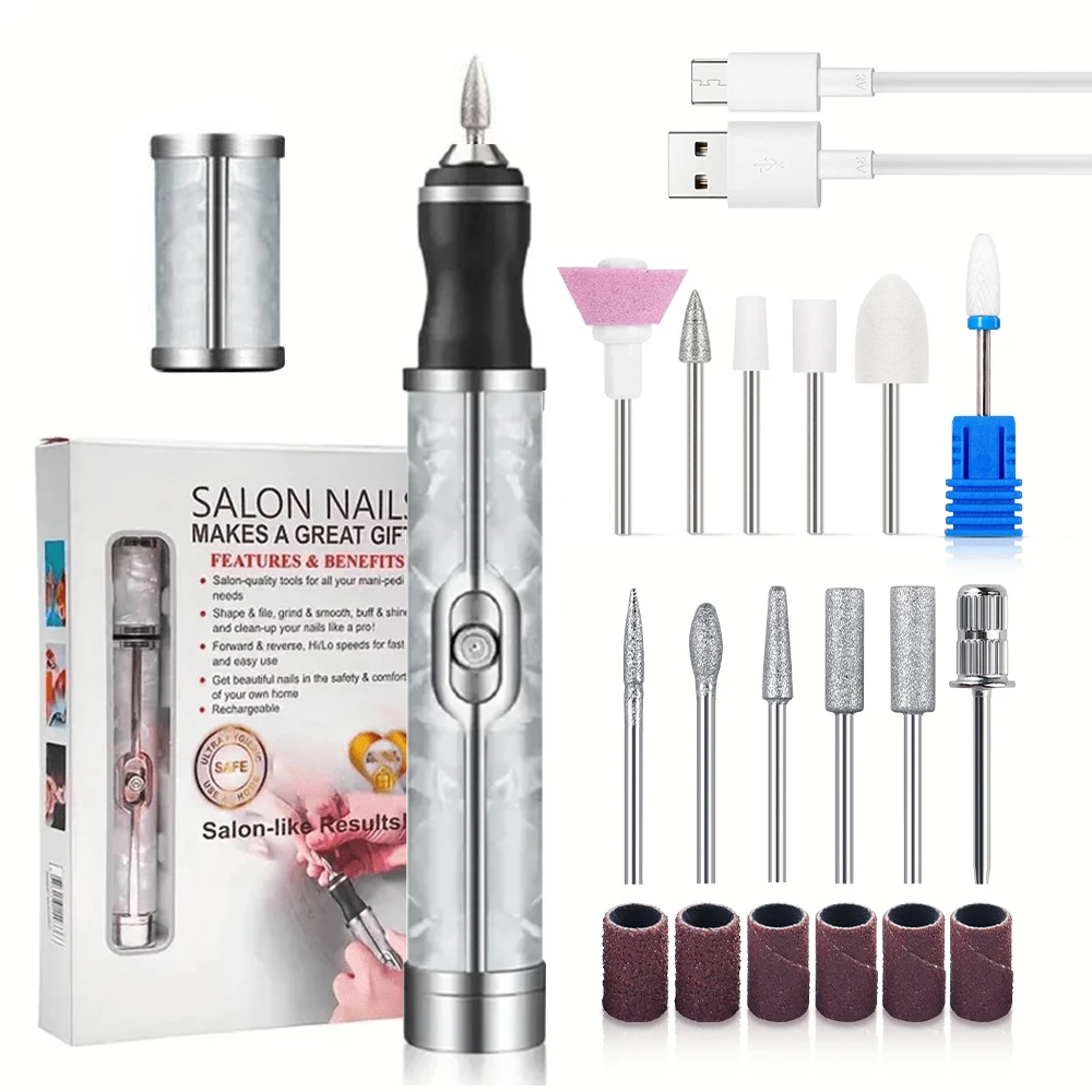 LINMANDA Electric Nail File Set Nails 4 Speeds Cordless Acrylic Nail Tool Thick Nails Edge Shaping Polishing Grinding Nursing LINMANDA Electric Nail File Set Nails 4 Speeds Cordless Acrylic Nail Tool Thick Nails Edge Shaping Polishing Grinding Nursing
