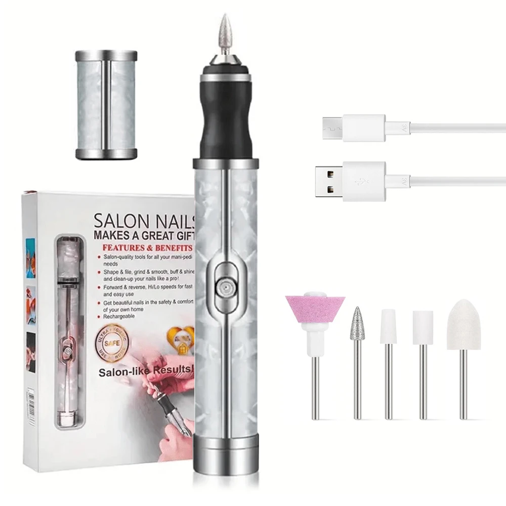 LINMANDA Electric Nail File Set Nails 4 Speeds Cordless Acrylic Nail Tool Thick Nails Edge Shaping Polishing Grinding Nursing LINMANDA Electric Nail File Set Nails 4 Speeds Cordless Acrylic Nail Tool Thick Nails Edge Shaping Polishing Grinding Nursing