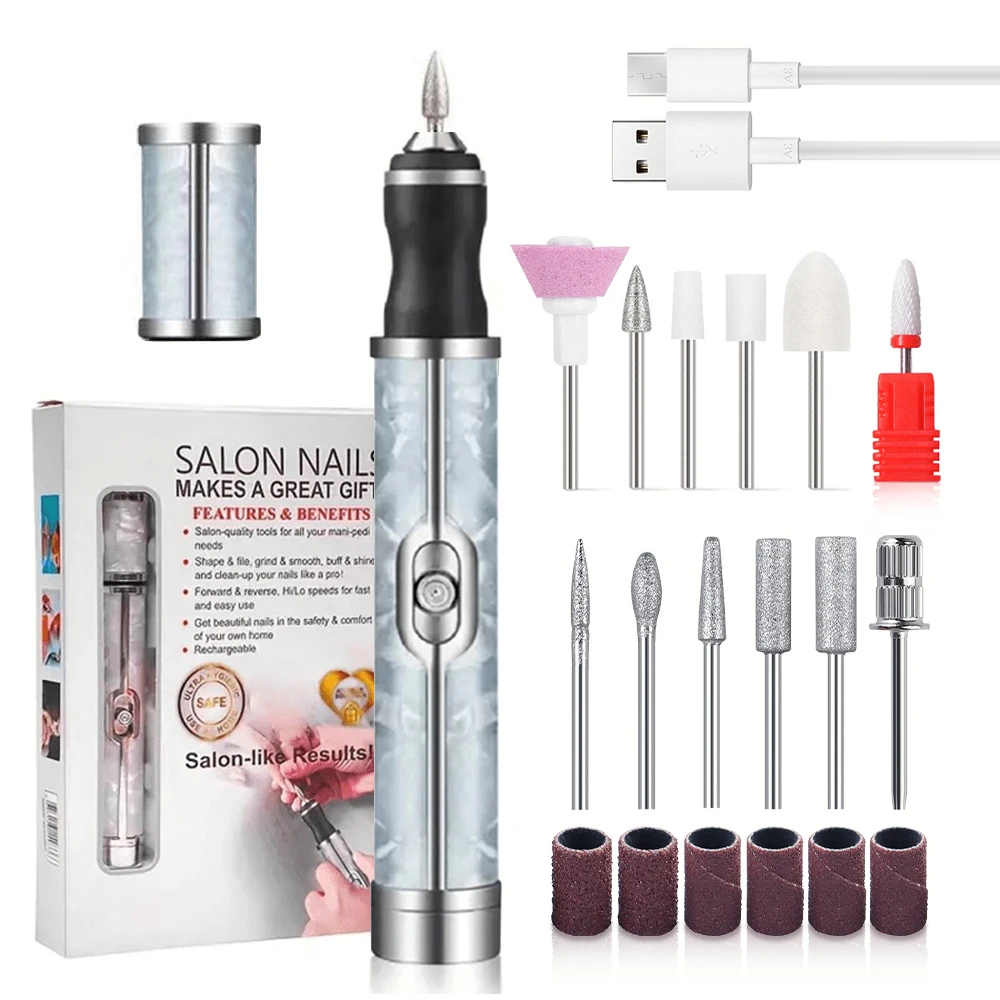 LINMANDA Electric Nail File Set Nails 4 Speeds Cordless Acrylic Nail Tool Thick Nails Edge Shaping Polishing Grinding Nursing LINMANDA Electric Nail File Set Nails 4 Speeds Cordless Acrylic Nail Tool Thick Nails Edge Shaping Polishing Grinding Nursing