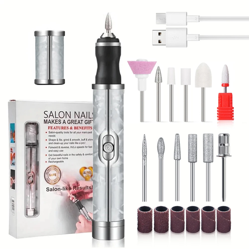 LINMANDA Electric Nail File Set Nails 4 Speeds Cordless Acrylic Nail Tool Thick Nails Edge Shaping Polishing Grinding Nursing LINMANDA Electric Nail File Set Nails 4 Speeds Cordless Acrylic Nail Tool Thick Nails Edge Shaping Polishing Grinding Nursing