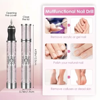 Linmanda Cordless Electric Nail File Set – 4‑Speed Rechargeable E‑File with 6 Bits & Cuticle Trimmer 5 80720 ong9it