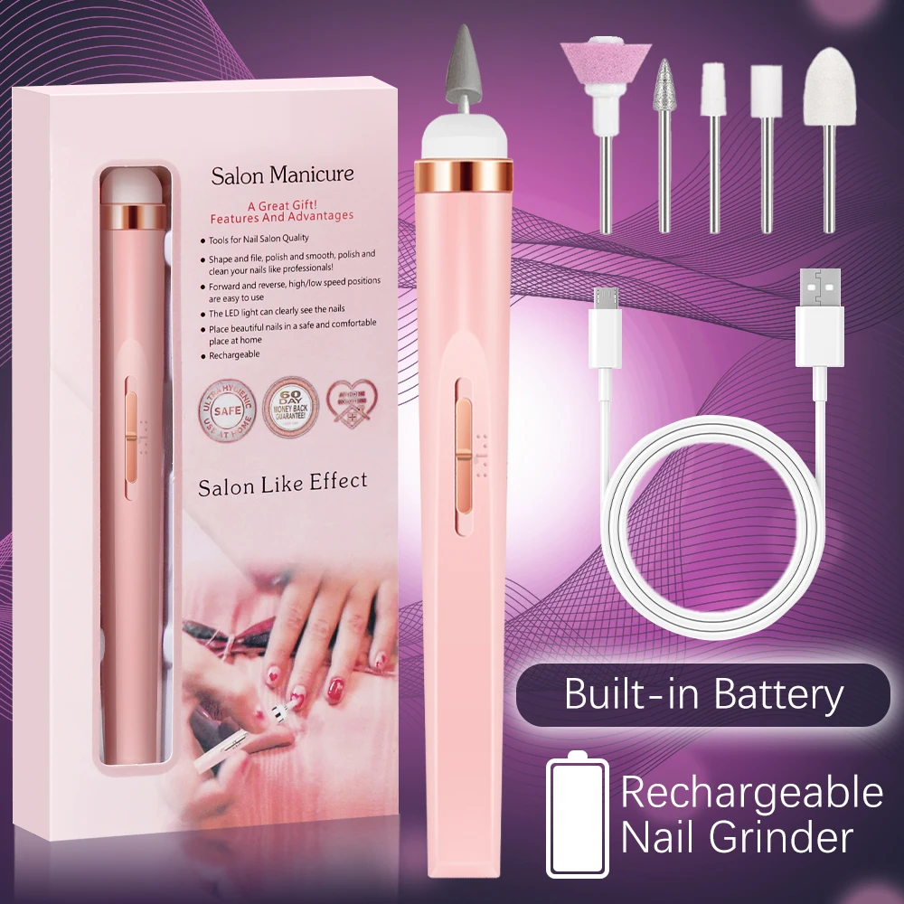 YIKOOLIN 5 in 1 Electric Nail Polish Drill Machine USB Charge Portable Manicure Set Exfoliation and Polishing for Nail Salon Yikoolin 5-in-1 Nail Drill Machine – YIKOOLIN 5 in 1 Electric Nail Polish Drill Machine USB Charge Portable Manicure Set Exfoliation and Polishing for Nail Salon