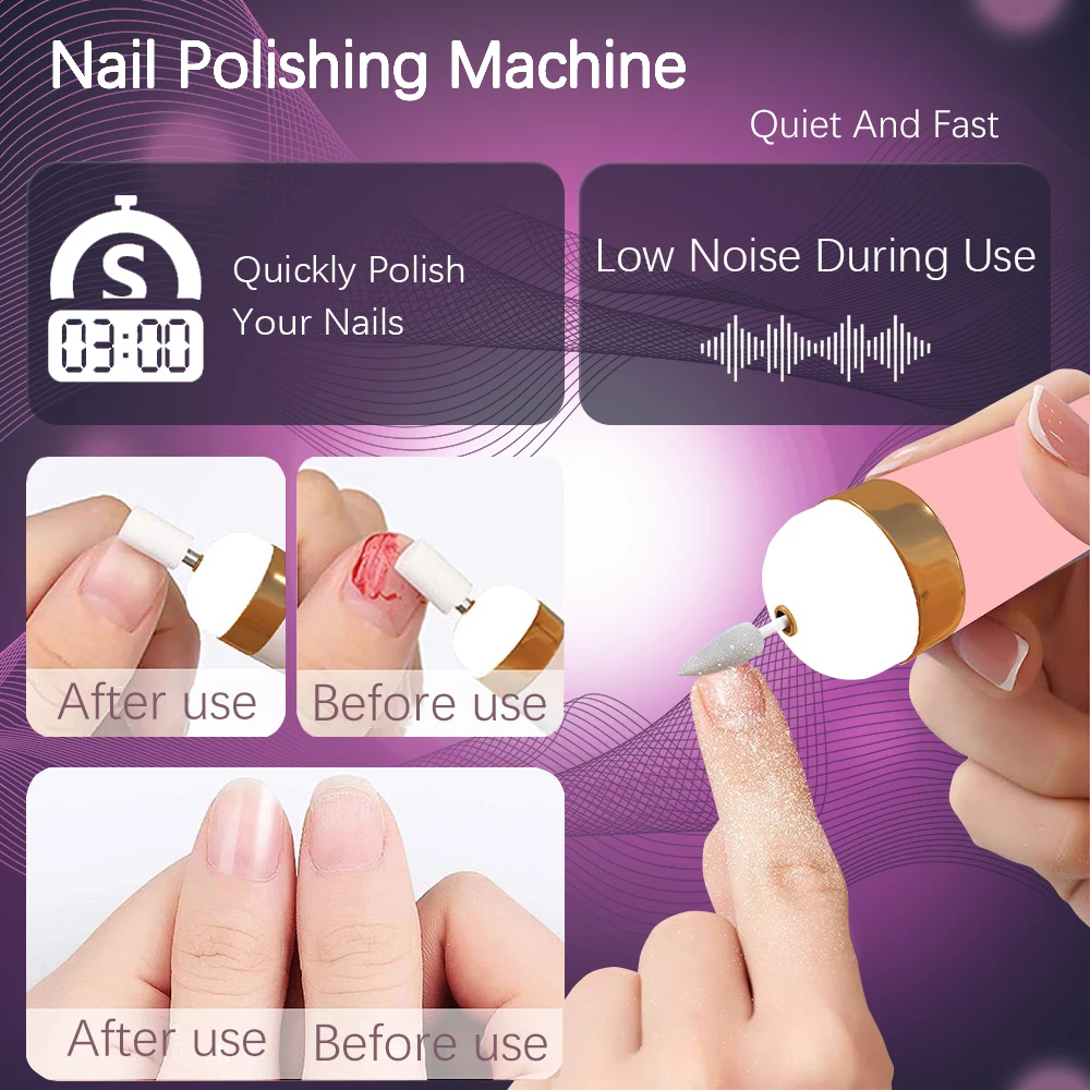 YIKOOLIN 5 in 1 Electric Nail Polish Drill Machine USB Charge Portable Manicure Set Exfoliation and Polishing for Nail Salon Yikoolin 5-in-1 Nail Drill Machine – YIKOOLIN 5 in 1 Electric Nail Polish Drill Machine USB Charge Portable Manicure Set Exfoliation and Polishing for Nail Salon